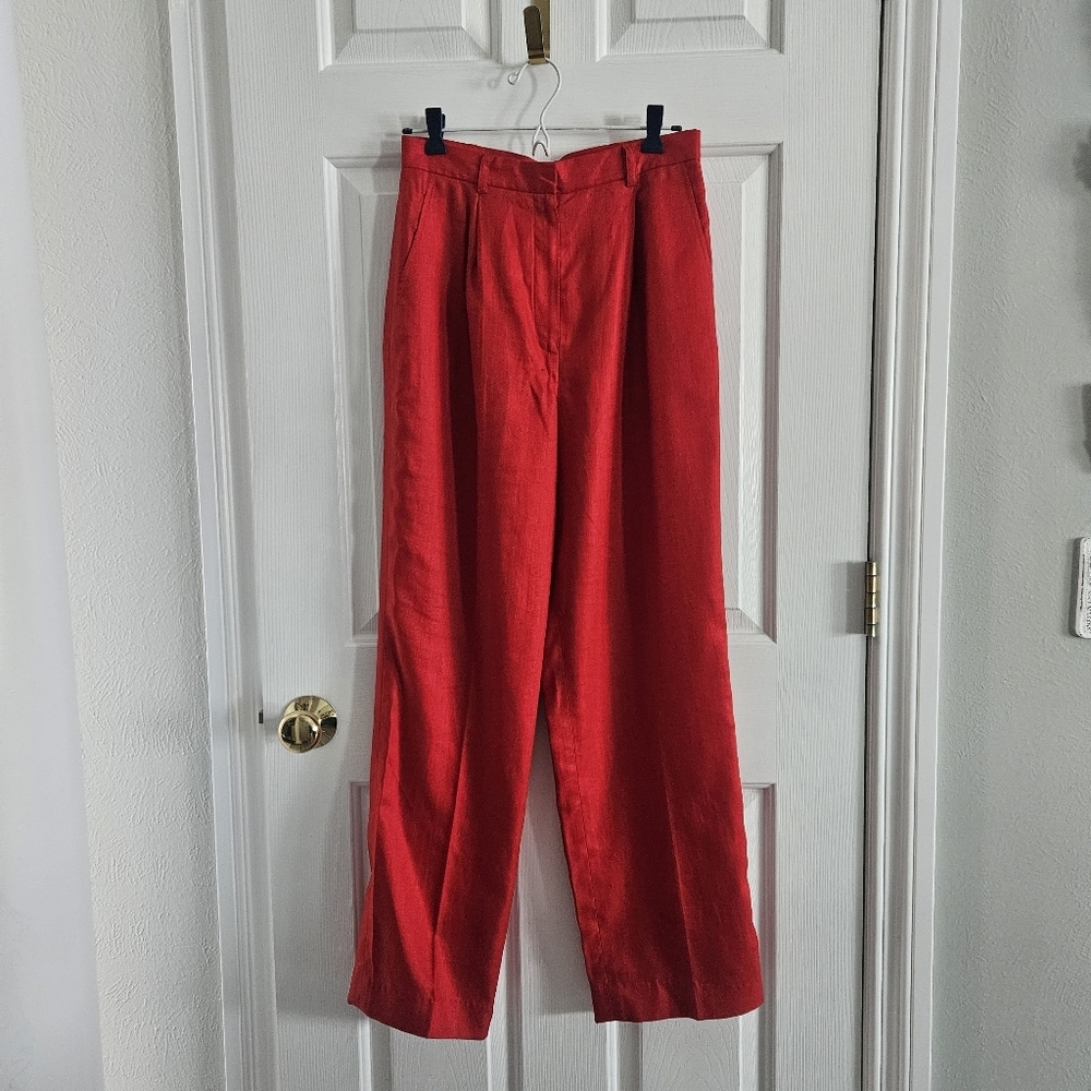 Vintage Ralph Lauren Red Linen Trousers - Picture 1 of 12